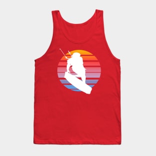 Kitesurfing Female Rider Silhouette Retro Sunset Tank Top